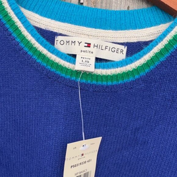 Vintage Tommy Hilfiger Lambs Wool Womens Large Petite Crew Neck Pullover - Picture 3 of 12